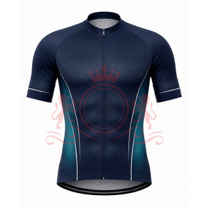 Ensemble maillot et short de cyclisme pour homme, bleu avec accents turquoise, respirant, en polyester, design sans couture, pour adultes - Product Image 4