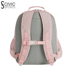 Mochila de porristas para estudiantes con forro de poliéster con patrón de paneles brillantes con marco interno para viajes - Product Image 2