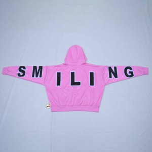 เสื้อฮู้ดผู้หญิงสีชมพู ผ้าฟลีซ สวมใส่สบาย ความยาวสั้น สีพื้น โลโก้ด้านหลัง ไซส์ใหญ่ เสื้อฮู้ดผู้หญิงสำหรับใส่ในฤดูใบไม้ร่วง - Product Image 5