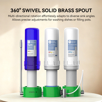 Système de filtration d'eau de comptoir 3 étapes OEM/ODM, purificateur d'eau potable manuel portable à sédiments GAC CTO pour maison, camping-car et voiture