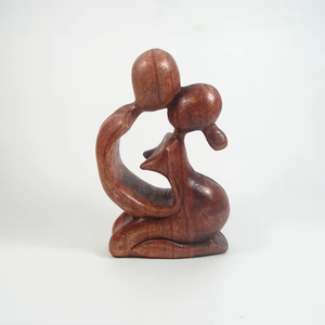 Escultura de Madera con Forma de Corazón de Pareja, Escultura Romántica de Madera, Figura Abstracta de Pareja, Decoración para el Hogar, Regalo - Product Image 1