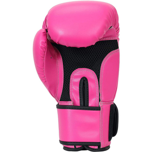 Gants de boxe respirants en cuir PU, design en cuir véritable, couleur rose, poignet lacé, personnalisation de votre propre logo, fabriqués au Pakistan - Product Image 3