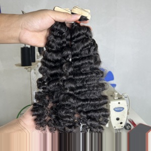 Vente en gros Extensions de cheveux humains brésiliens vierges 100% naturels bruts Kinky Curl Vietnamiens - Product Image 3