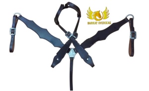 Ensemble de harnais et collier de poitrine en cuir véritable Western, durable, léger, multifonctionnel, pour l'équitation, de qualité supérieure, personnalisable - Product Image 5