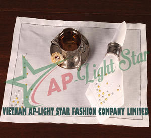 Fresh Vietnam VNAP High Quality Cotton/Linen Embroidered Customized Design Multi-Purpose Cocktail Napkins for Parties Needlework - Product Image 6