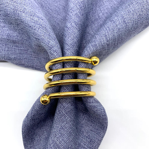 Anneaux de serviette en forme de spirale dorée pour mariage, porte-serviettes en métal - Product Image 4
