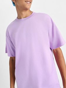 T-shirt Homme Col Montant en Coton Épais Personnalisé Style Urbain Mode Hip Hop Coupe Ample Manches Courtes Uni avec Logo de Marque - Product Image 1
