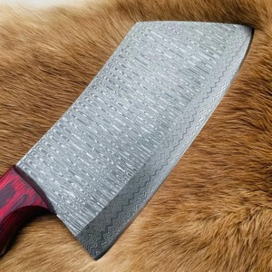 Cuchillo de carnicero hecho a mano de acero de Damasco con mango de madera, ambidiestro, hoja de 6-7.9 pulgadas para uso de carnicero y chef en la corte de carne - Product Image 2