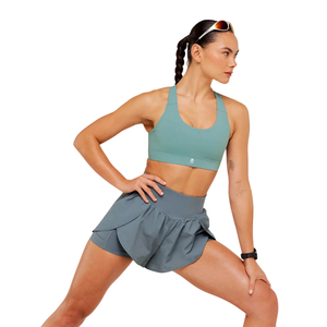 Custom Logo Women GS Storm Blue Running <b>Bra</b> Nylon Spandex Medium Support <b>Racerback</b> Athletic Yoga Top Gym Fitness Workout Wear - Product Image 5