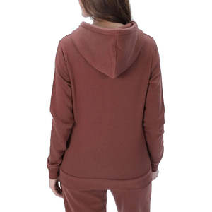 Sudaderas con capucha personalizadas con logotipo bordado, de hombros caídos, con cordón ajustable, de alta calidad, lisas, cortas, para mujer, de punto. - Product Image 3