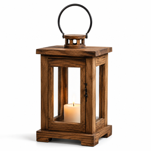 Farol de vela de madera hecho a mano para una decoración del hogar tranquila, que crea un ambiente cálido con artesanía natural. - Product Image 4