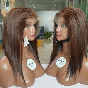 Pelucas de Cabello Virgen Europeo Suizo de Alta Calidad, Color Marrón Chocolate, Transparentes, HD, con Encaje en la Parte Superior, de 12 Pulgadas - Product Image 3