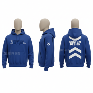 Sudadera con Capucha Color Mostaza Personalizada para Hombre, Estampado Geométrico Delantero y Trasero, Corte Regular, Ropa Casual de Otoño - Product Image 5