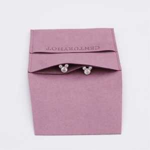 PUPPYSEW Light Purple 8*8cm Microfiber Jewelry Pouch With Logo Jewelry Packaging <strong>Envelope</strong> Pouch Packaging Bag - Product Image 4