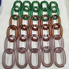 Handmade Resin Oval Links Multicolor Decorative Chain Art Piece Irregular Shape <b>Casting</b> Craft For Wall Display - Product Image 4