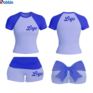 Conjuntos Deportivos Personalizados para Mujer, Ropa Informal, Diseño con Lazo, Top de Manga Corta, Conjunto de Verano en Tendencia, Superventas - Product Image 6