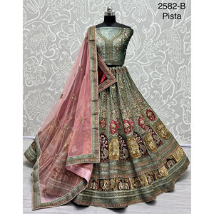 Collections de velours de vêtements de mariée indiens pour la mariée avec le travail de Zarkhan par Fabzone - Product Image 1