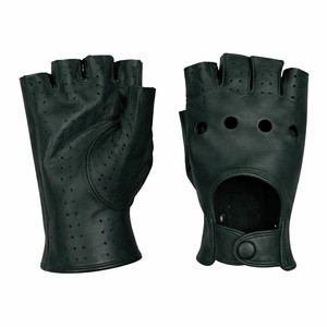 ถุงมือขับรถหนังกลับนิ่มแบบมีรูระบายอากาศ สีดำล้วน สำหรับผู้ชาย - Product Image 4