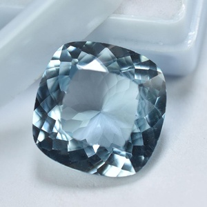 Aigue-marine bleue naturelle certifiée, taille coussin carrée, pierre précieuse en vrac, pierre artisanale pour joaillerie fine, cadeau d'anniversaire - Product Image 1