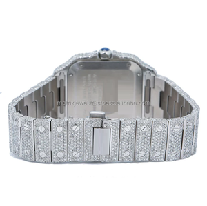 นาฬิกาเพชรสองสีที่ได้รับการรับรองจาก VVS Moissanite นาฬิกาติดเพชรระดับพรีเมี่ยมสำหรับผู้ชายและผู้หญิงนาฬิกาฮิปฮอปของขวัญคริสต์มาส - Product Image 3