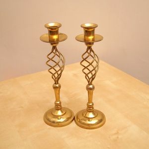 Support à bougie en laiton de qualité supérieure, fait main, finition antique, style vintage élégant, support en métal pour table à manger, décoration de la maison - Product Image 4