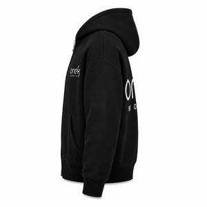 เสื้อฮู้ดซิปสีดำสำหรับผู้ชาย สไตล์ลำลองแนวสตรีทแวร์ มีกระเป๋า - Product Image 4