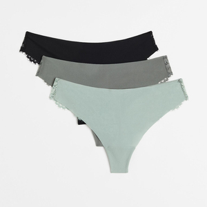 Culottes string sexy en coton pour femmes, lingerie de club de nuit respirante, sous-vêtements en dentelle sans couture, vente en gros - Product Image 6