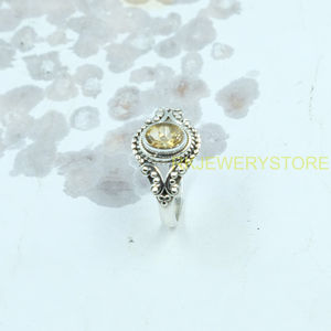 Anillo de Plata de Ley 925 con Citrino, Diseño de Filigrana Vintage Hecho a Mano, Anillo Ovalado con Gema, Joyería de Piedra de Nacimiento para Mujer, Proveedor Mayorista - Product Image 6