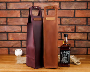 Imra Impex - Porta Botellas de Vino Unisex de Cuero Hecho a Mano, Elegante, de 20-36L, con Correa, Duradero, Impermeable, Protector, a Prueba de Polvo, para Fiestas - Product Image 3