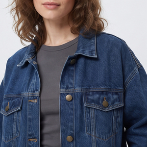 Baggy Denim Vintage Washed Women Jean Jacket 100% Cotton Winter Plain Denim Jackets Women Jeans Coat Ladies - Product Image 3