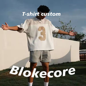 Camiseta Deportiva de Corte Cuadrado con Hombros Caídos para Hombre, de Secado Rápido, Transpirable, 100% Algodón, Malla Jersey, Ajuste Regular, Estampado Serigrafiado, Lisa - Product Image 4