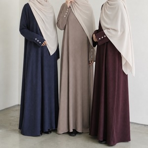 Robe maxi à boutons ByMeldev Kala Stripes Abaya pour femmes musulmanes Umroh Busui Nonbusui Jumbo - Product Image 1