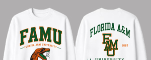 Sudadera Blanca con Cuello Redondo de la Universidad FAMU Florida A&M, Corte Regular para Hombre, Sudadera de Algodón Estampada, Ropa Casual de Otoño - Product Image 2