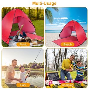 Tenda da Spiaggia Pop-Up 2/3 Posti con Protezione Solare Anti-UV, Tettoia Automatica Impermeabile, Finestra a Rete e Borsa per il Trasporto per Protezione Solare Esterna - Product Image 5