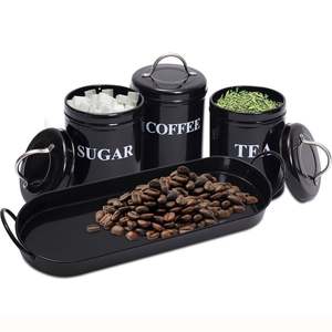 Wholesale Decorative Metal <b>Tea</b> <b>Coffee</b> <b>Sugar</b> Storage Jars Custom Logo Metal Canister - Product Image 3