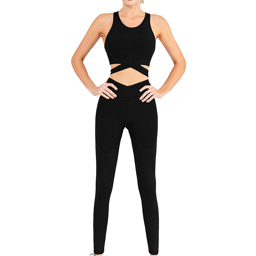 Design Your Own Women's Yoga Set-High Waist Breathable Spandex/Nylon Gym Fitness Wear with Side Stripe OEM Service Available