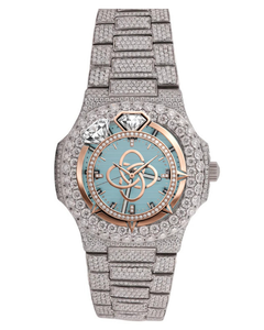 Luxury <b>Automatic</b> Moissanite Diamond Watch Men Full VVS Stone Stainless Steel Watch - Product Image 1