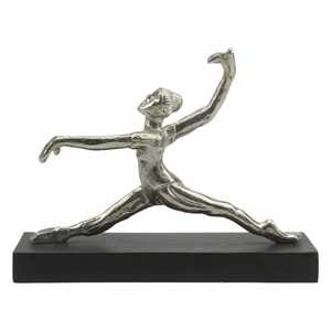 Figura de Bailarina Moderna de Aluminio, 25.5cm L x 10cm W x 20cm H, Hecha a Mano, Ecológica, Escultura Artística de Sobremesa, Jaffs Exports - Product Image 3
