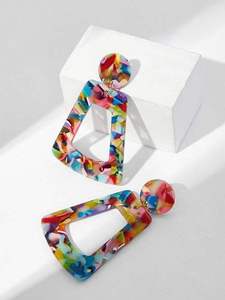 <b>Top</b> Demanded Resin <b>Earrings</b> With Creative Art Pattern Fashion Jewelry For Women And Girls Available For Sale - Product Image 3