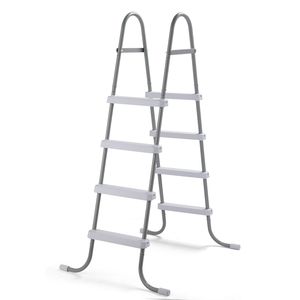 Scala per Piscina Grigio Ferro da 52 Pollici con 4 Gradini e Corrimano Bianco, Resistente per Piscine, Spa, Sport Acquatici e Applicazioni Esterne - Product Image 1
