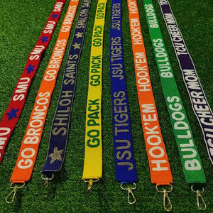 Sangle de sac à main brodée, bandoulière perlée, ceinture de remplacement pour sac de sport ou de supporter, accessoire de sac à main - Product Image 1