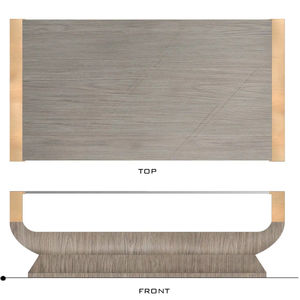 Mesa de cóctel rectangular con chapa de madera natural, estilo moderno para dormitorio, sofá, sala de estar - Product Image 1