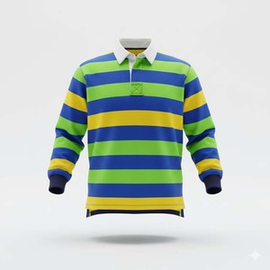 Maillots de rugby personnalisés à manches longues pour hommes, polos rayés épais, vêtements d'extérieur - Product Image 5