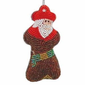 Tree Decoration Featuring Santa Reindeer <b>Penguin</b> NYC Designs Unique Beaded Hanging <b>Christmas</b> Ornament Festive - Product Image 1