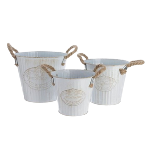 Jardinières en métal faites à la main, pots à fleurs en zinc avec plateau, usage multifonctionnel, pots en zinc peints à la main, intérieur/extérieur - Product Image 3