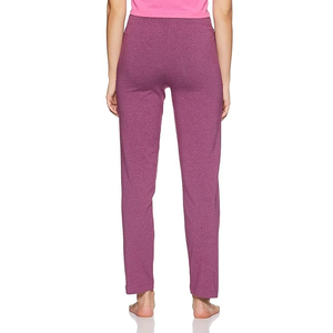 Pantalon droit décontracté pour femme, taille haute, bleu chiné, grande taille, avec cordon de serrage, longueur complète - Product Image 4