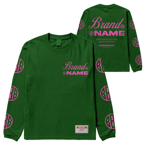 OEM Your brand Logo Long Sleeve T-Shirt Green <b>Pink</b> Print O-Neck <b>Men's</b> Pullover Cotton Fleece Sweatshirt For <b>Men</b> Crew Neck <b>Jumper</b> - Product Image 1