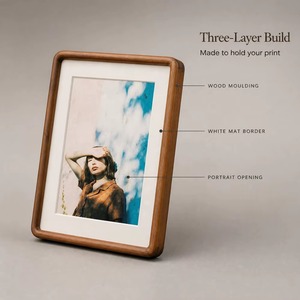 Wholesale Walnut Wood <b>Photo</b> <b>Frame</b> Rounded Corner Solid Wood <b>Cream</b> Mat Wall/Tabletop REHMAN CRAFT Handmade Eco-Friendly Digital - Product Image 2