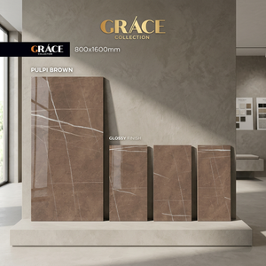 Azulejos de Porcelana Cerámica Pulpi Marrón 800x1600mm, Acabado Brillante, Imitación Madera Sólida, Ladrillo Refractario, Adhesivo para Exteriores - Product Image 5