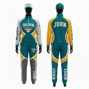 Chándal de Entrenamiento de Baloncesto para Mujer, Tela de Poliéster Premium de 280 GSM, Color Verde Azulado, Amarillo y Blanco, Ropa Deportiva con Logotipo Sublimado - Product Image 1